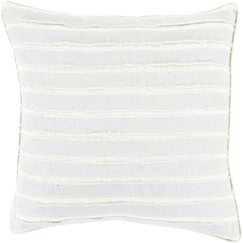Housse de coussin en lin Lorena, H 22 po x l 22 po x P 4 po, Bleu ciel, Polyester