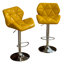 Tabourets de bar contemporain à hauteur réglable touffetés, ensemble de 2-1875793143