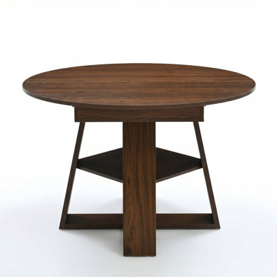 Table de salle à manger ronde extensible de 43,3 po à 59 po pour 4 à 8 personnes, table de salle à manger ovale de cuisine moderne avec feuilles amovibles peu encombrante, base en bois avec tablette de rangement pour le salon de la cuisine