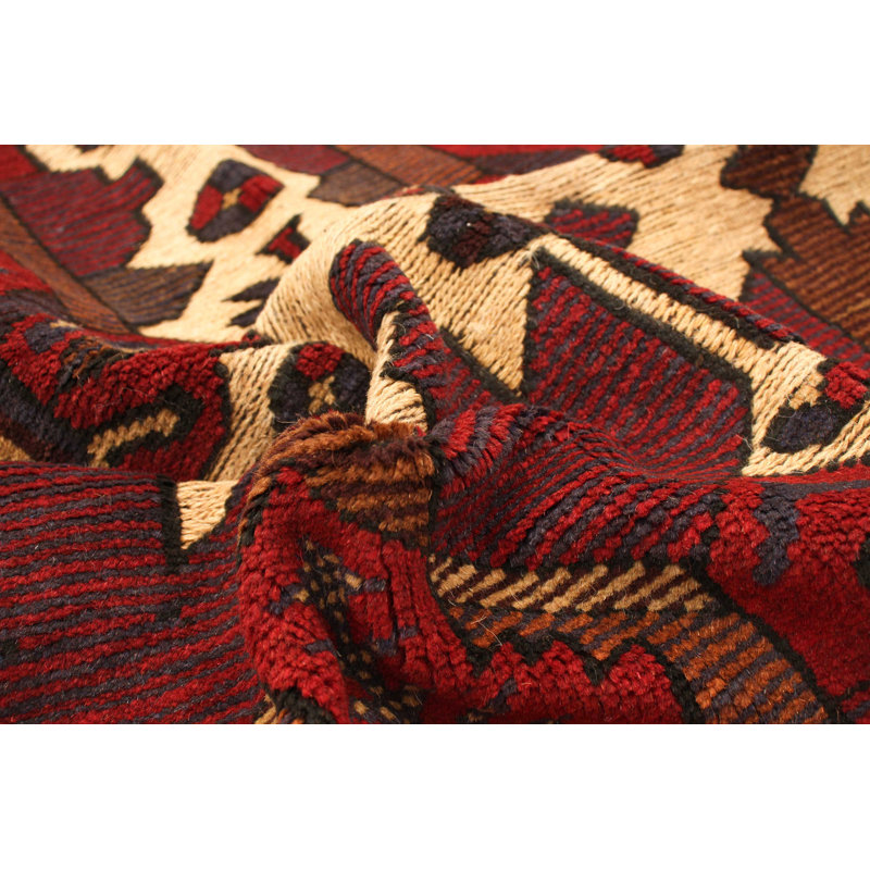 Tapis en laine rouge/brune 4 pi x 6 pi 1 po main one-of-kind-noué la 2010 Westbrooke