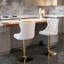 Velours beige à hauteur ajustable - de 2 pour la maison de pub et l'îlot de cuisine, rembourré moderne avec dossier, plus grand siège à tirette fabriqué à la main, dossier