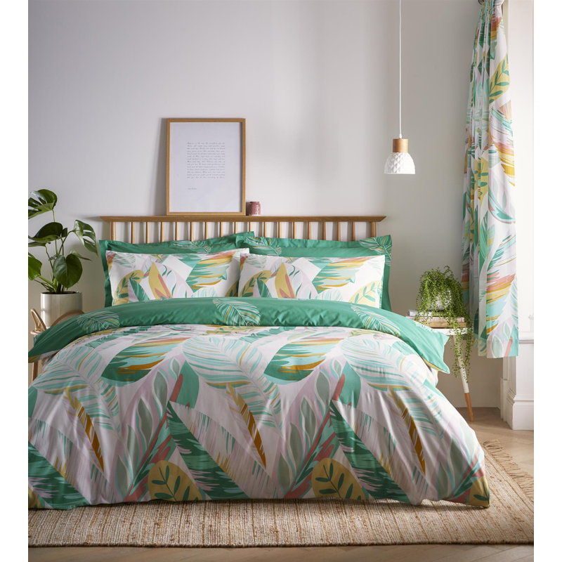 Shartlesville Polyester Floral Duvet Cover with Pillowcases, Kingsize - 2 Standard Pillowcases