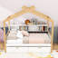 Lit maison avec tiroirs et tablettes-991578854
