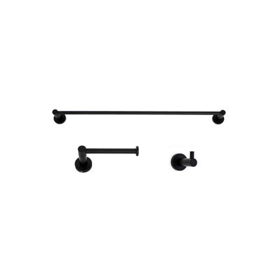 Italia Florence 3 Piece Wall Mounted Brass Bathroom Hardware Set with 18" Towel Bar