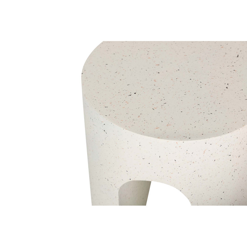 Pedestal End Table, Cream