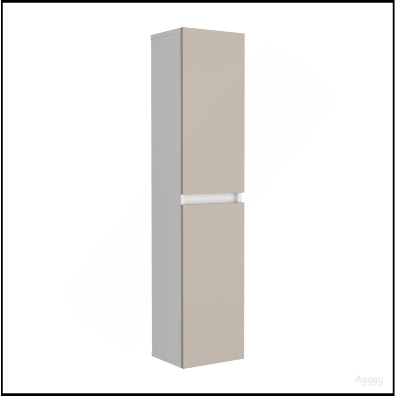 High Two-Door Wall Cabinet With Interior Shelf Vertical Storage, White
