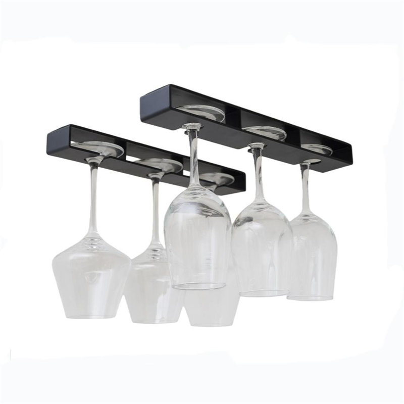 Wall Mounted Wine Glass Rack Black