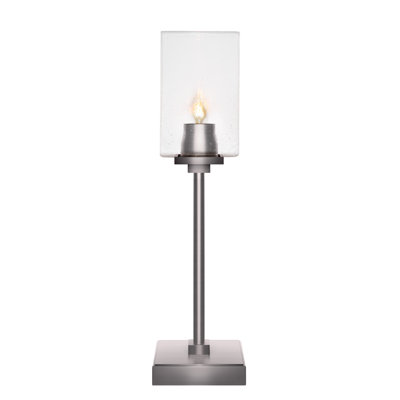 Lampe d'appoint Whitmire avec verre carré transparent de 4 po