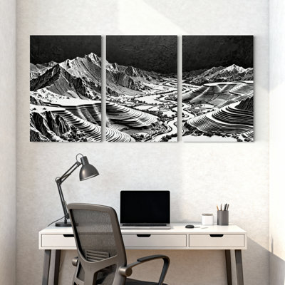 Ensemble de 3 reproductions d'art abstrait sur toile