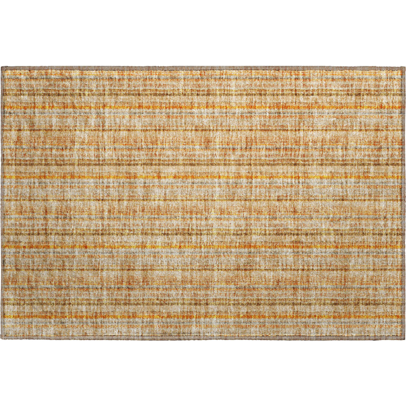 Premium Machine Washable Prisco Peach Rug, Rectangle 1'8" x 2'6"