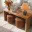 Repose-pieds rond avec repose-pieds pivotant avec plateau rabattable, entièrement assemblé et cadre en bois d'acacia-972797513