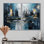 Bondon or et bleu Urban Elegance III - art mural City Art Deco