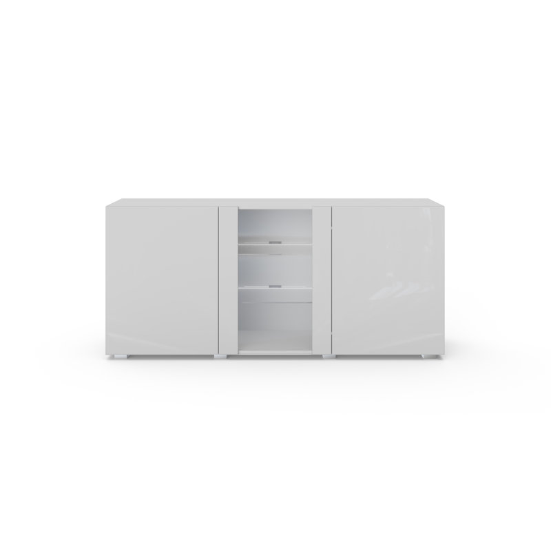 160cm Sideboard, White/White Gloss