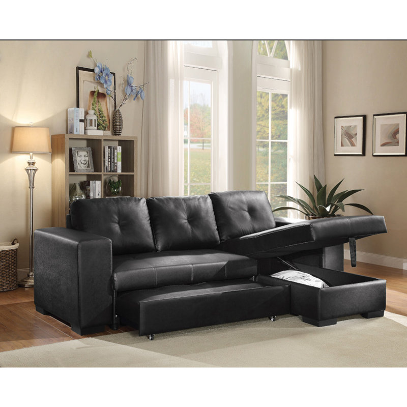 Canapé modulaire en cuir synthétique avec méridienne réversible Lloyd