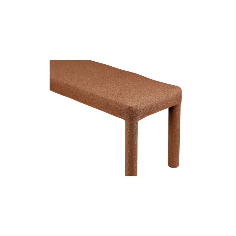 Dotty Upholstered Dining Bench, Rust Basketweave