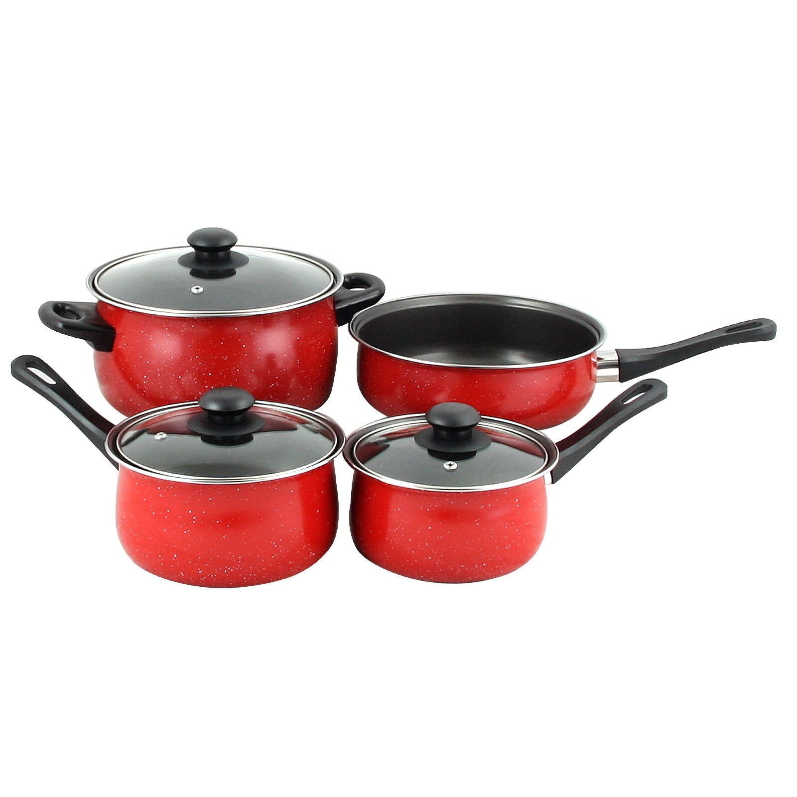  Paula Deen Stainless Steel Red Handle 7-piece Cookware