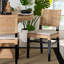 Chaise de salle à manger en rotin naturel Bali & Pari avec coussin - Chaise d'appoint en osier tressé à la main avec structure en bois d'acajou, style bohème côtier pour la cuisine ou la salle à manger, marron expresso