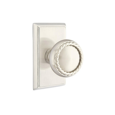 Emtek Dummy Knobset w/ Rectangular Rosette and Rope Knob