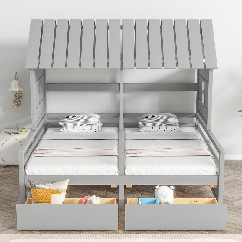 Lits plateforme simple, Gris