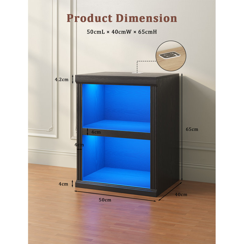 65cm H x 50cm W Bookcase, Black