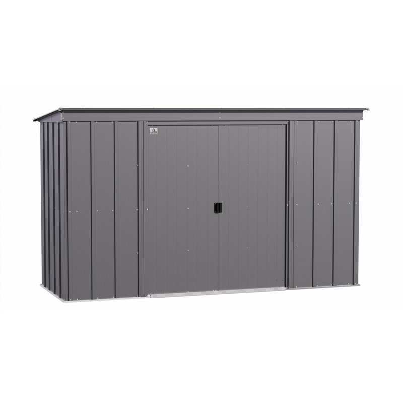 10 ft. x 4 ft. Charcoal Galvanized Steel Storage Shed Kit