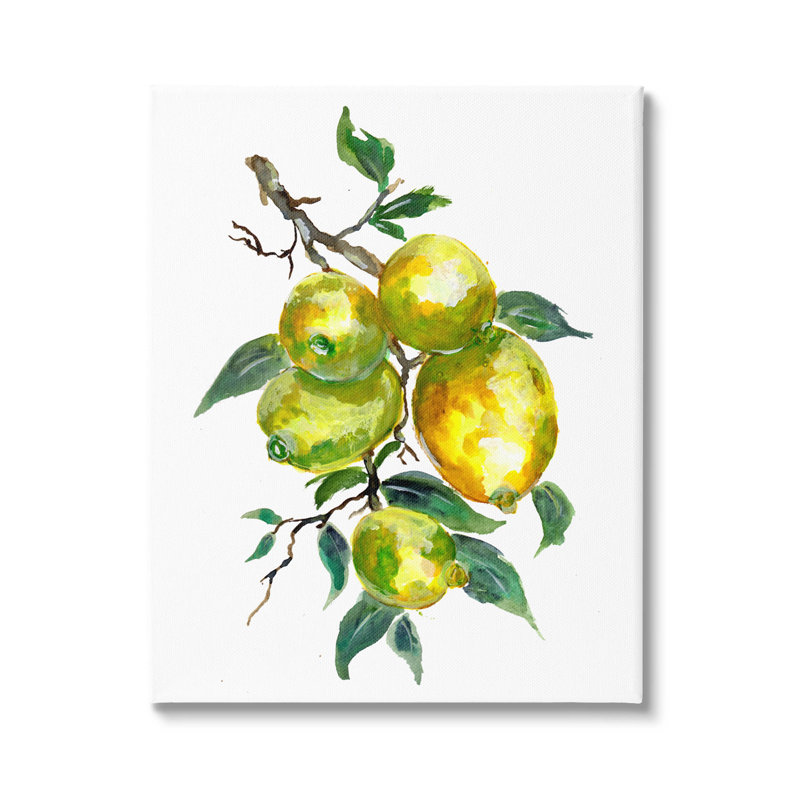 Art mural sur toile de citron et d'agrumes par Sebastian Grafmann, H 20 po x l 16 po x P 1,5 po, Toile tendue