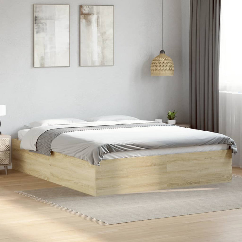 Vidaxl Bed FrameEngineered Wood, Sonoma Oak, 100 x 200cm