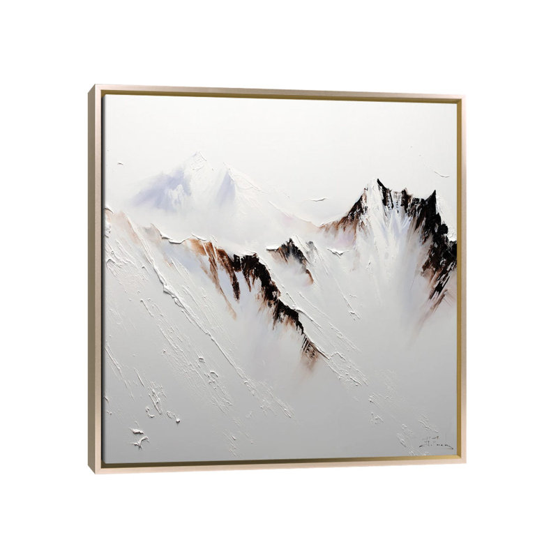 Crowned In Snow, Champagne Floater Framed Canvas, 37" H x 37" W x 1.5" D
