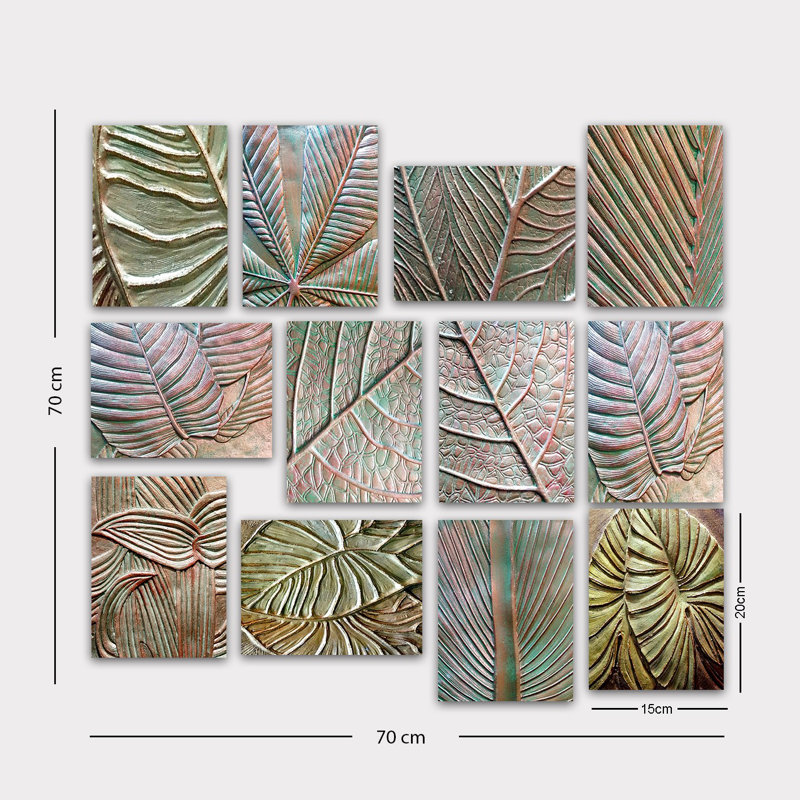 Superbe ensemble d'art mural décoratif en panneau de fibres à densité moyenne (12 pièces), 7,9 po x 5,9 po chacune | 100% panneau de fibres à densité moyenne, épaisseur: 0,1 pouce | Parfait pour la décoration intérieure, le salon et la chambre à coucher - Design élégant et polyvalent pour rehausser tout espace