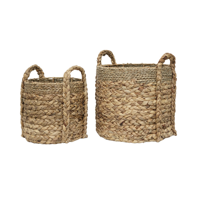 Paniers décoratifs en jacinthe et ruppie maritime (ensemble de 2)
