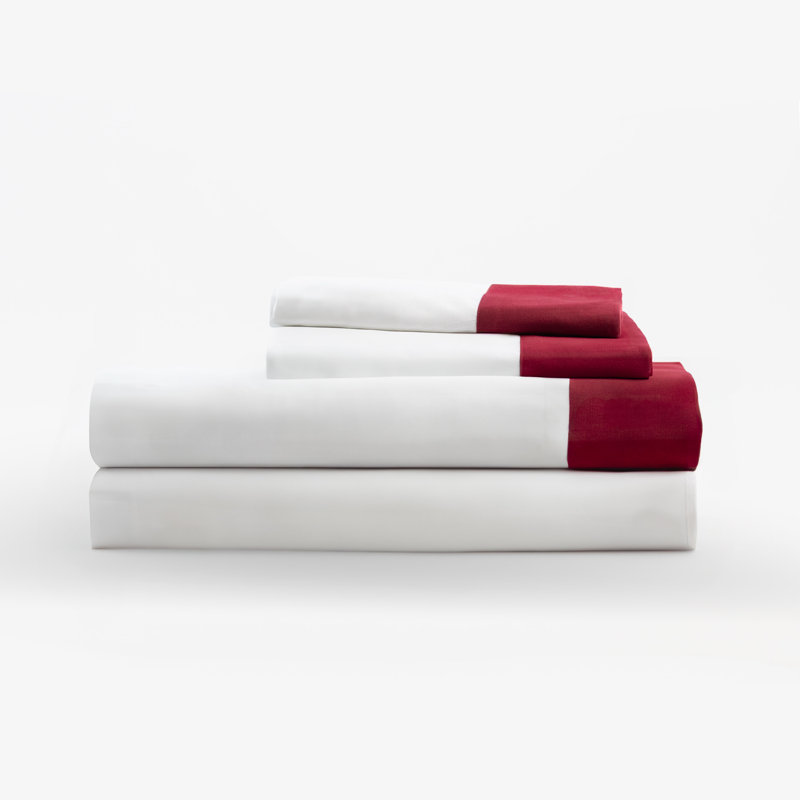 Ensemble de draps en percale de coton Mosley, Ensemble de draps pour taille de lit double et deu