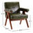 25.4" Wide Leather Accent Chair Upholstered Armchair With Solid Wood Frame