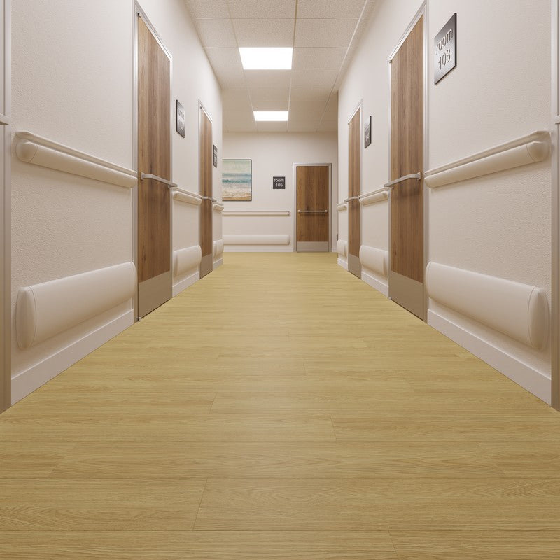 GlueCore Pro 28mil x 7" W x 48" L Glue Down Luxury Vinyl Plank Flooring, Nacre
