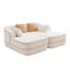 Boneless Teddy Fabric Boneless Sofa with Double Chaises, Sleeper Function, No Assembly, High Density Sponge, Ideal for Living Room Relaxation