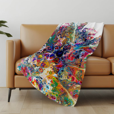 Addison Machine Washable Sherpa Abstract Throw Blanket