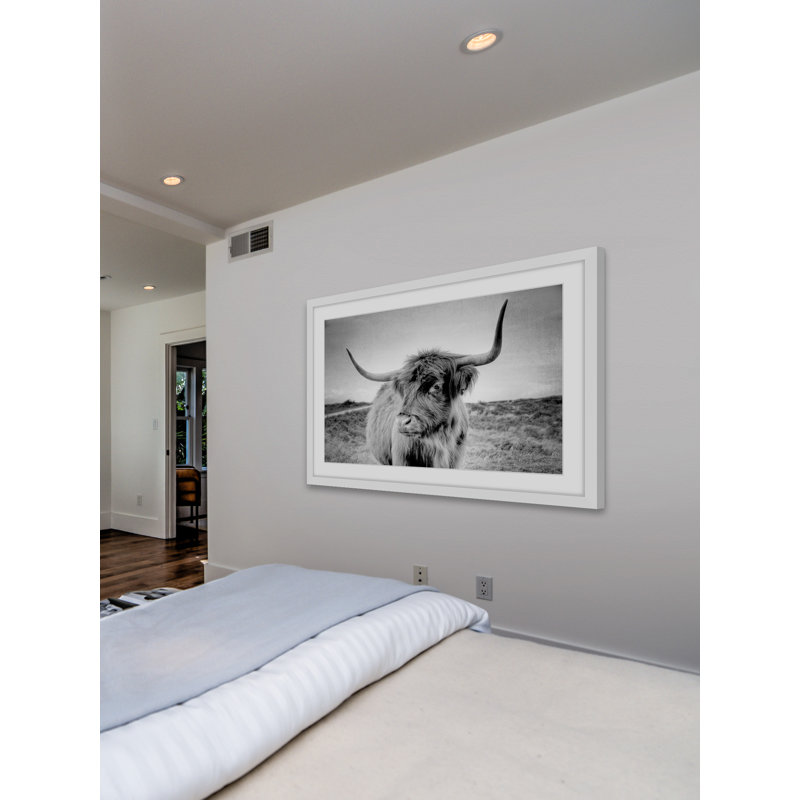 « away from troupeau », reproduction de photo encadrée, H 12 po x l 18 po, Cadre blanc