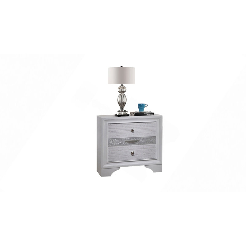 Table de chevet 2 tiroirs Eternity, Blanc