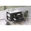 Meuble-lavabo mural de 30 po avec meuble-lavabo flottant avec 2 tiroirs, lavabo simple en céramique à 3 trous et meuble-lavabo moderne noir-120565555