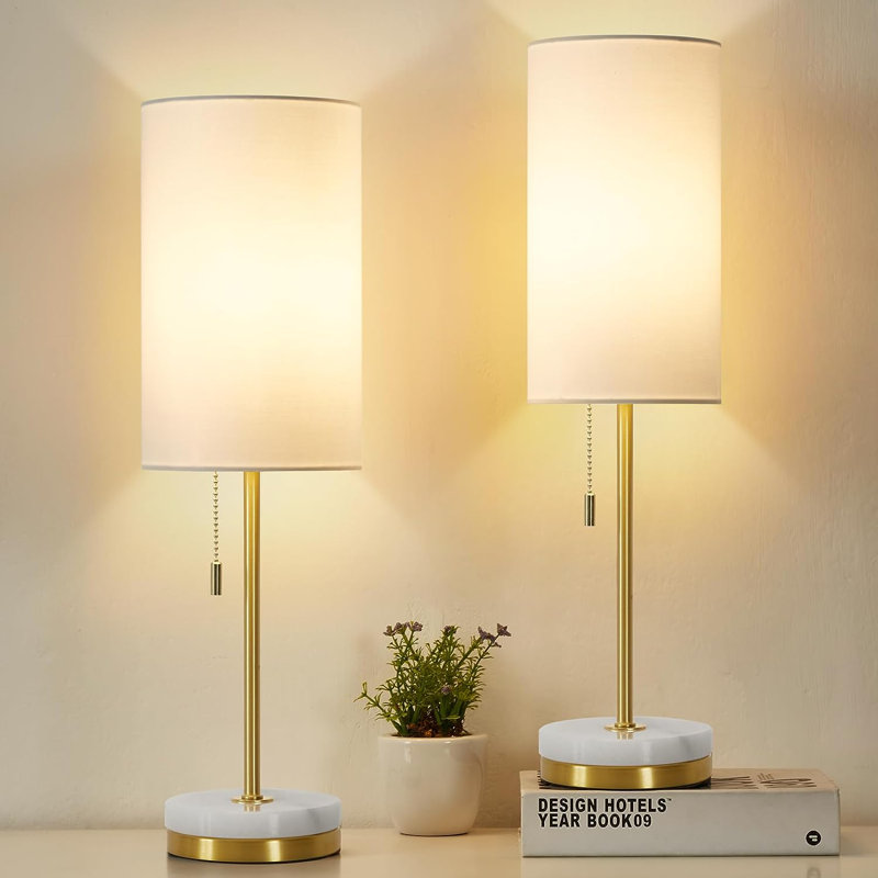 Lampe de table Dyre, Or, Blanc