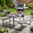 Gray Folding Picnic Table Set with Benches, Woodgrain Plastic Outdoor Dining Table with Steel Frame, Portable Foldable Picnic Bench Table for Patio, Backyard, Camping, Park, Seats 6