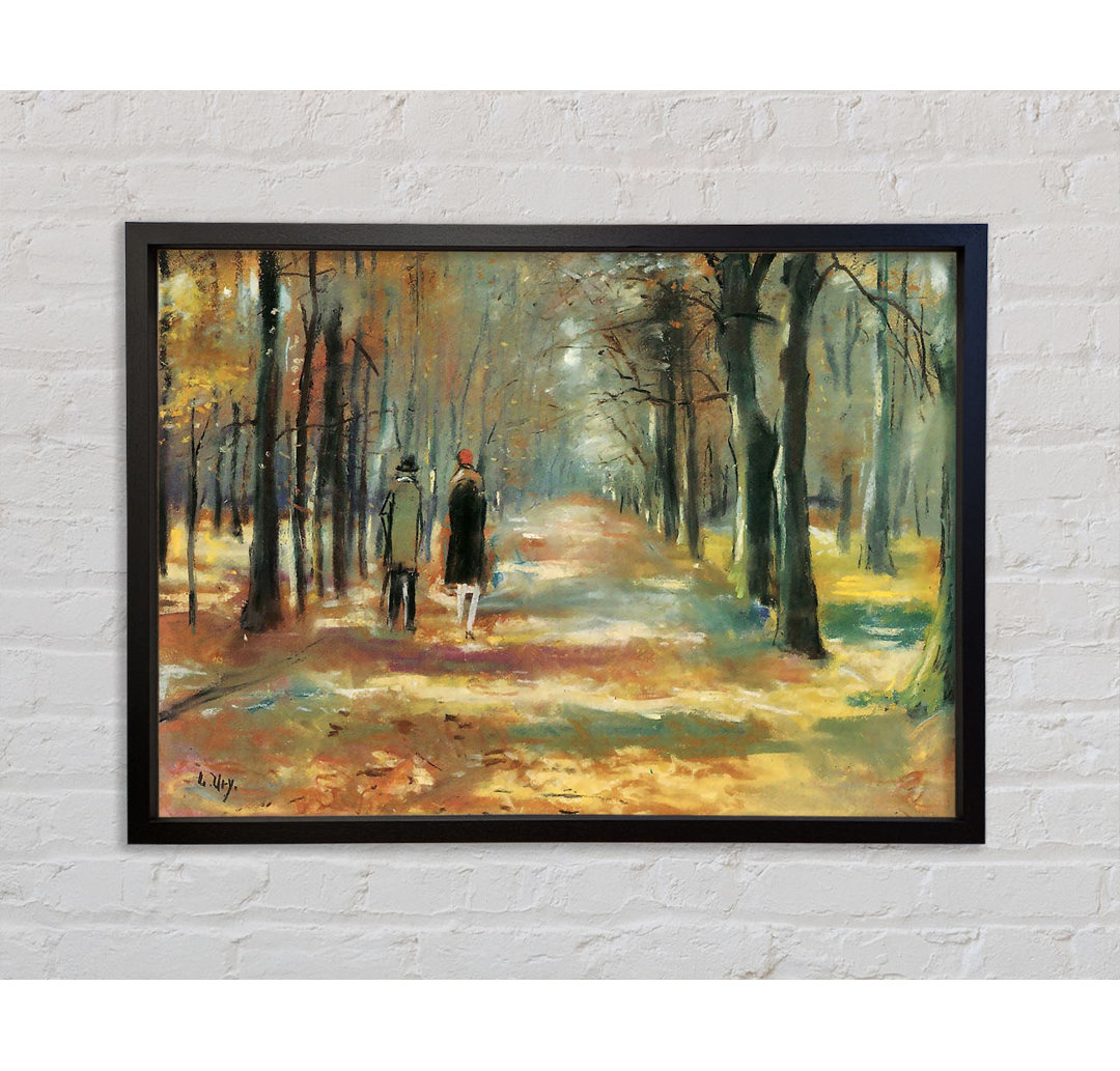 Lesser Ury Couple Walking In The Woods - Einzelbildrahmen Kunstdrucke auf Leinwand