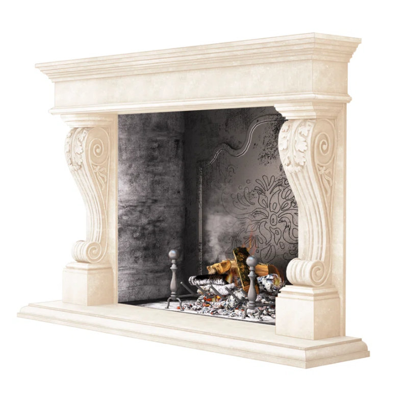 Venice Fireplace Surround, Travertine Beige