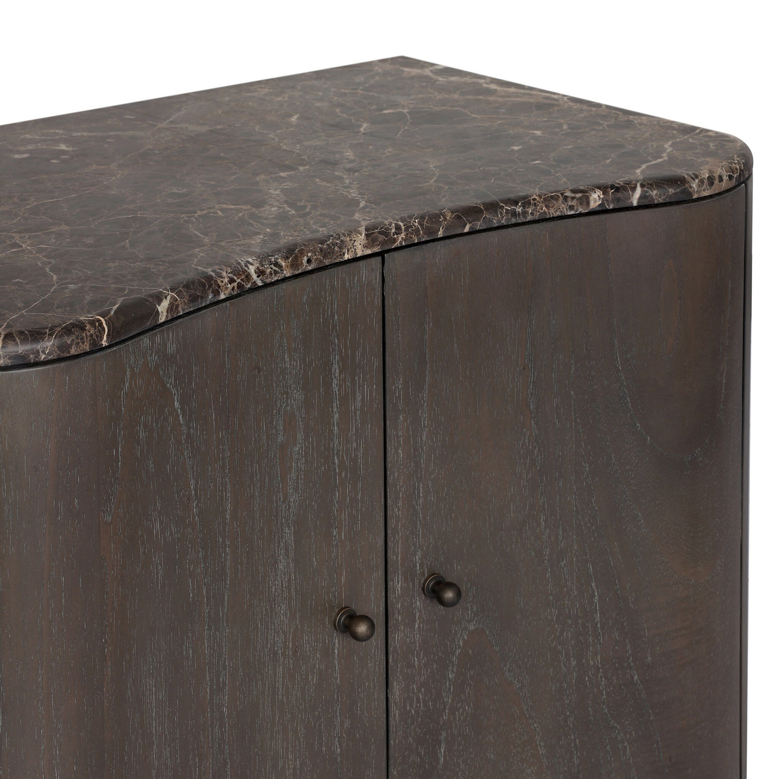 2-Door Nightstand, Espresso Mindi Veneer