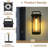 Outdoor Large Wall Sconce Light, Matte Black Metal & Tempered Glass Shade Wall Lantern Waterproof For Porch Doorway Patio（Set Of 2)-1860658775-1861895833