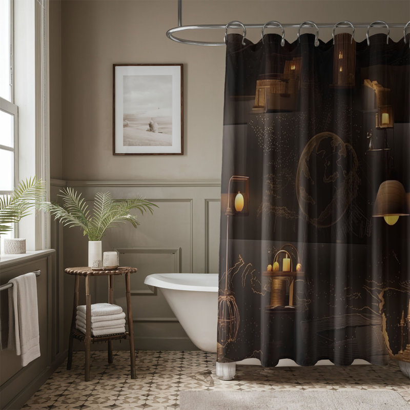 Rideau de douche Chaeli, H 74 po x l 71 po