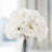 Floral Arrangement with Vase - Realistic Accent with 10 Hydrangeas and 11 Roses in Clear Glass Container with Faux Water