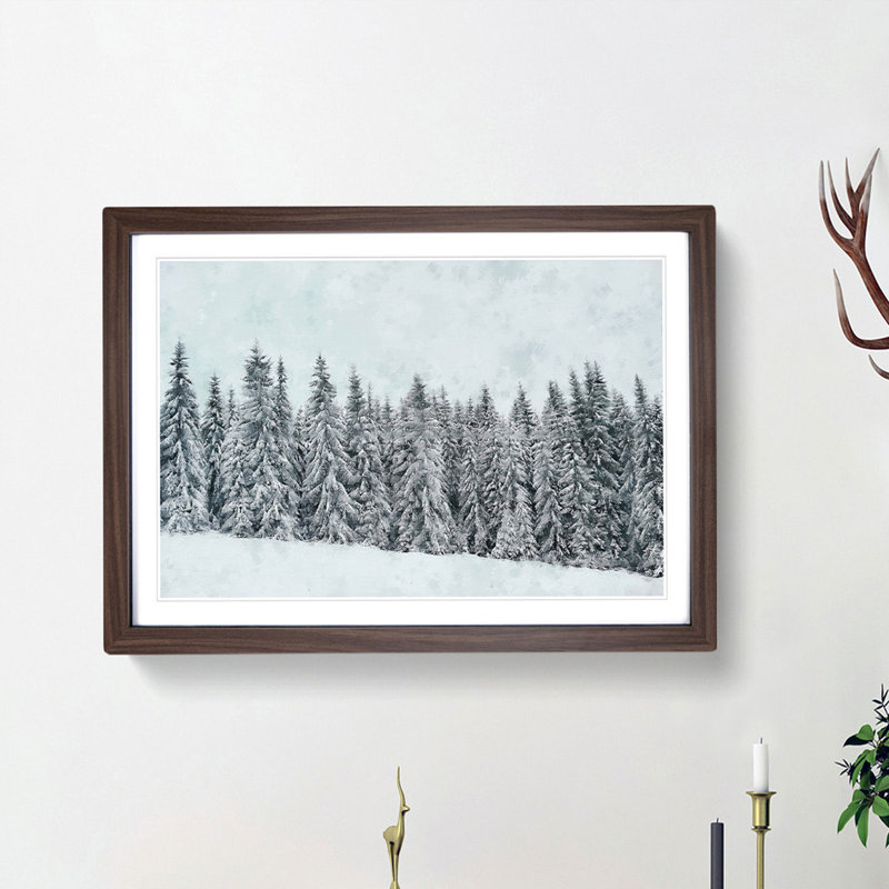 Points of the Trees - Framed Print, 62cm H x 87cm W x 2cm D, Walnut Framed