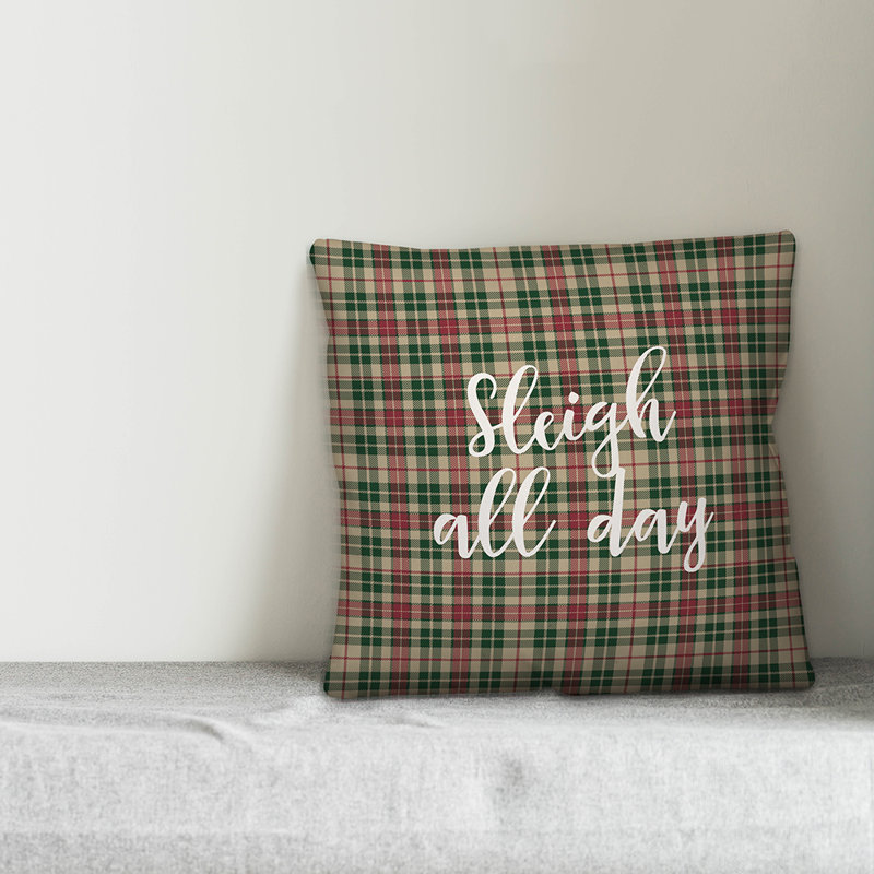  Coussin Sleigh All Day in Tartan, Coussin décoratif