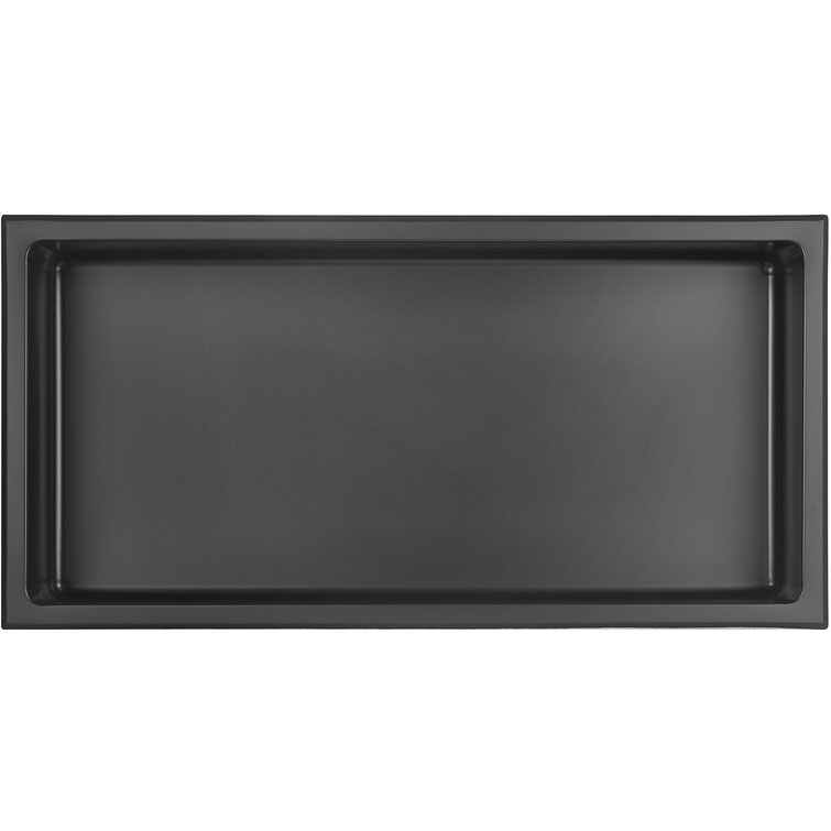 AKDY 8-in x 36-in Matte Black Stainless Rectangular Shower Niche