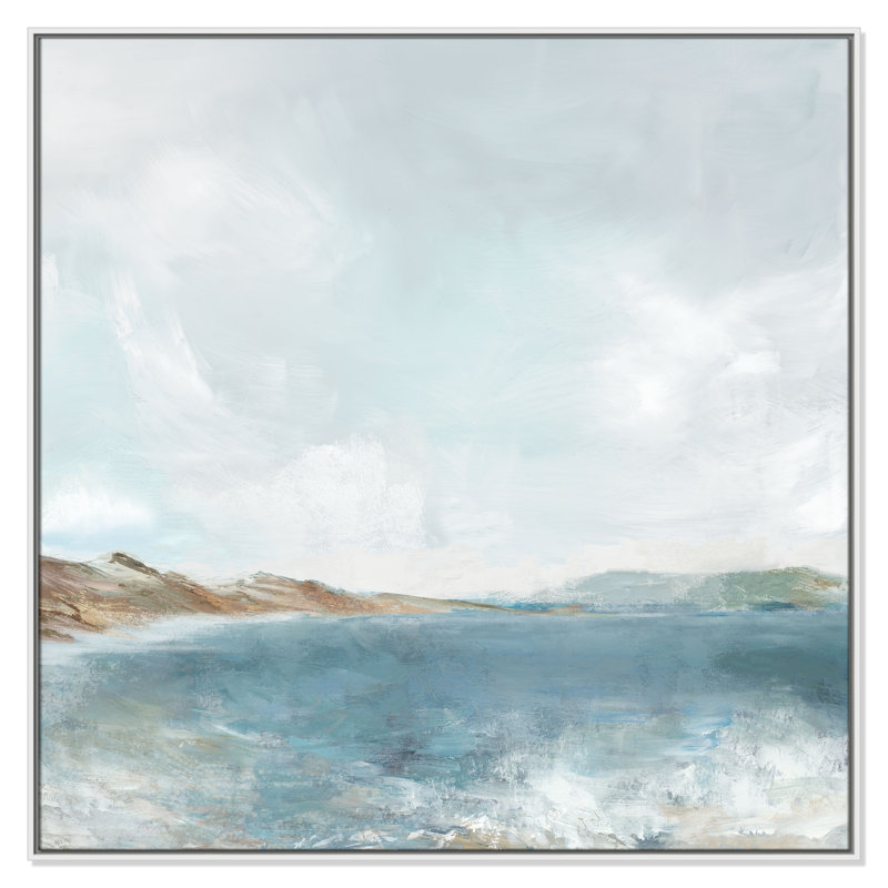 Echoes in Blue Print par PI Studio, Flotteur blanc, H 46,5 po x l 46,5 po
